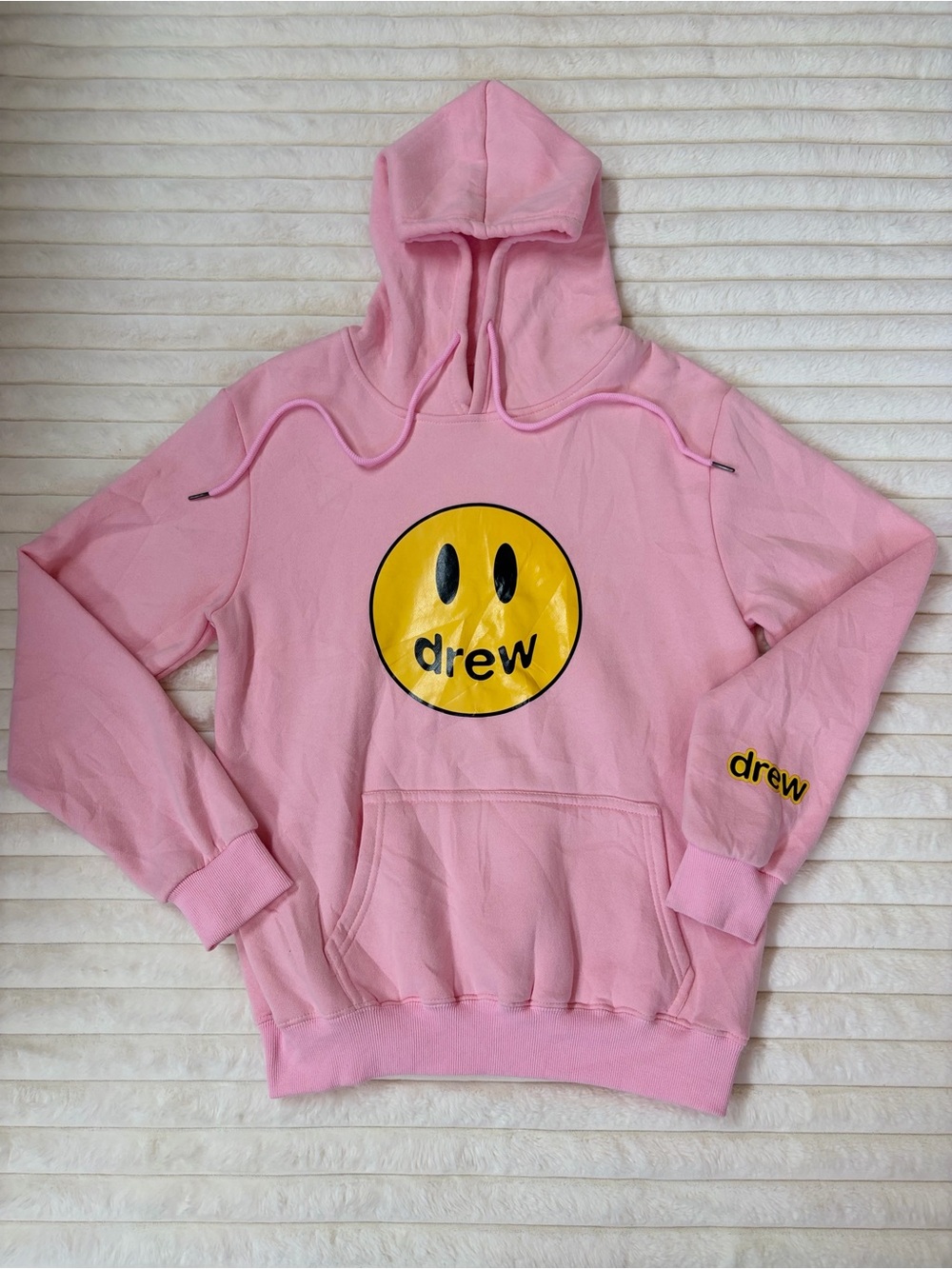 Drew House Pink Smiley Face Hoodie Pullover Streetwear Trending